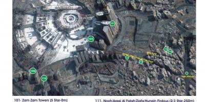 Kort over kubri Makkah