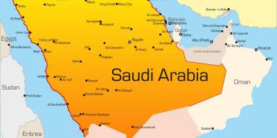 Mekka i saudi-arabien kort