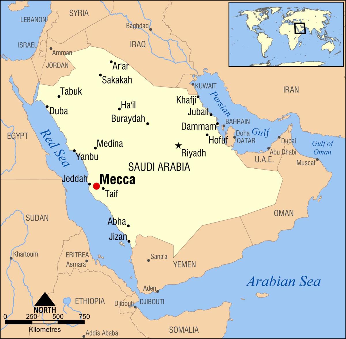 kort over swissotel Makkah kort